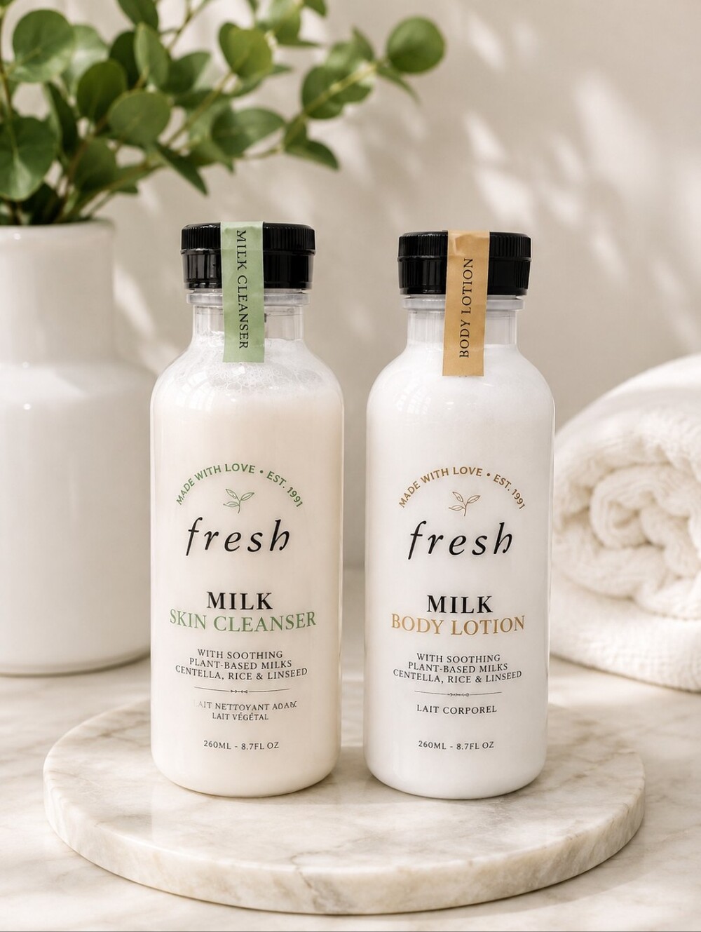 Fresh Milk Body Lotion and Cleanser Set - White